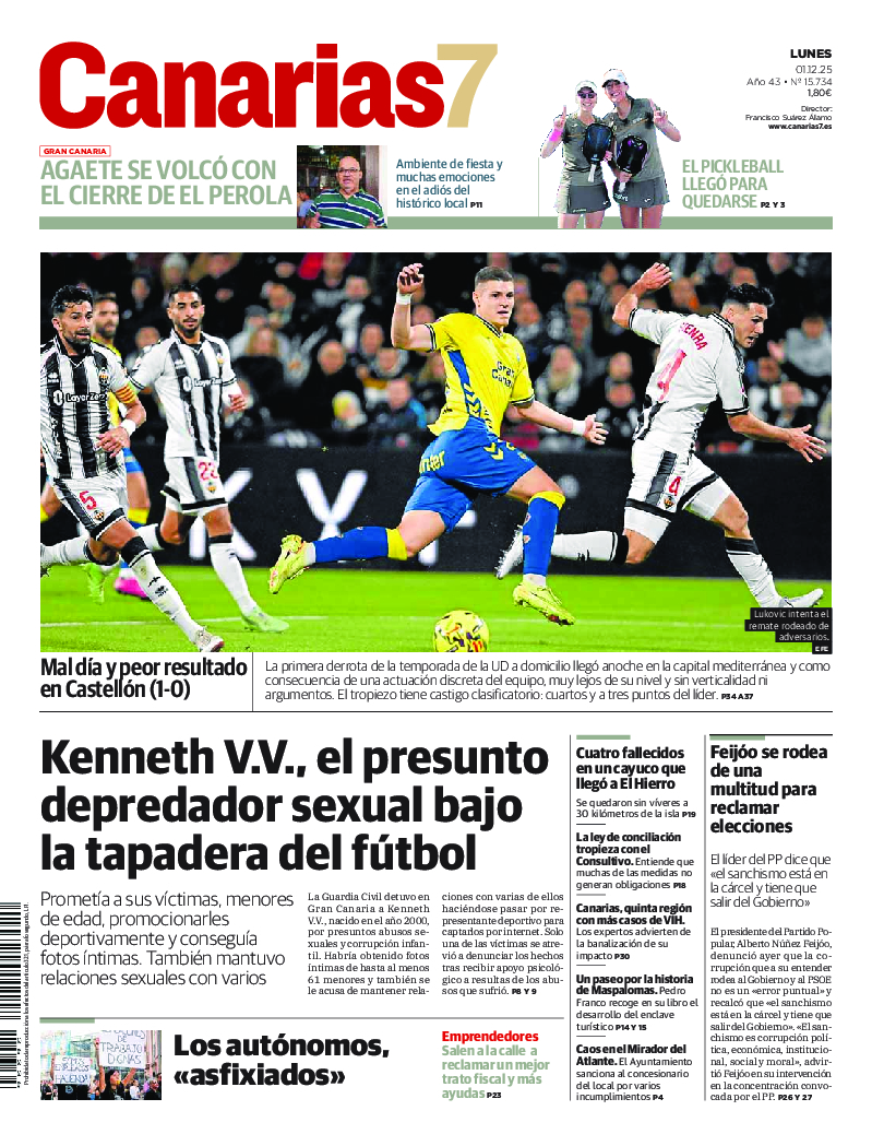 Portada Canarias7 01-12-2025