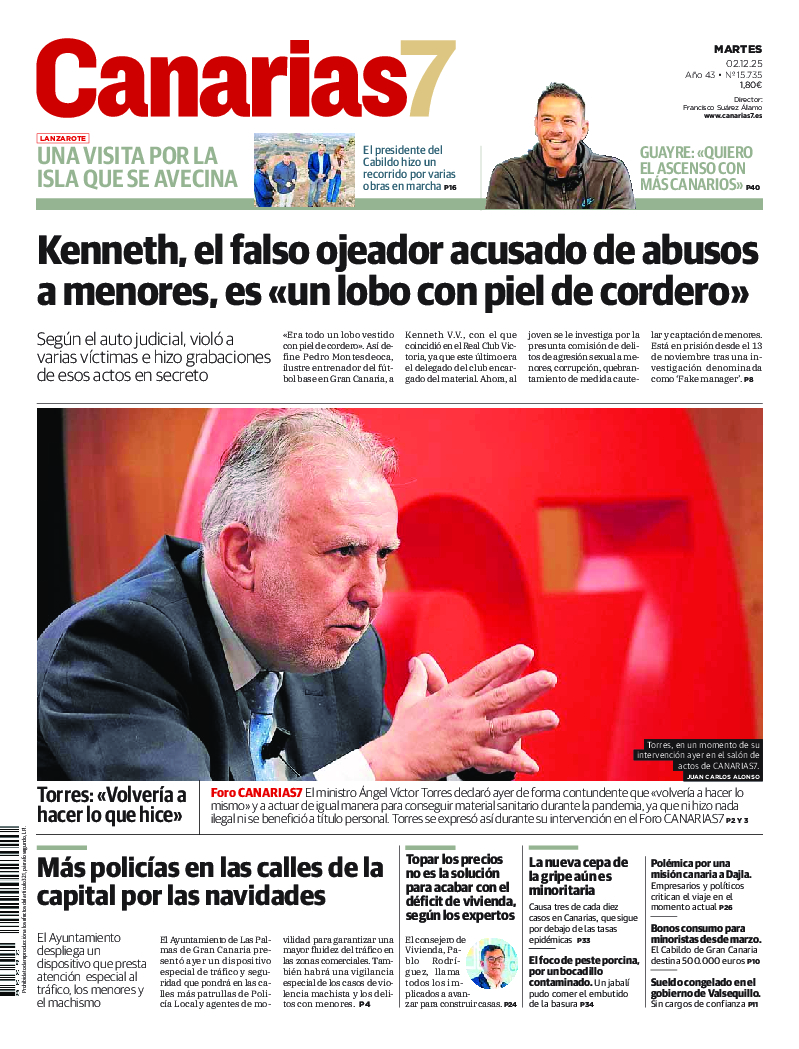 Portada Canarias7 02-12-2025