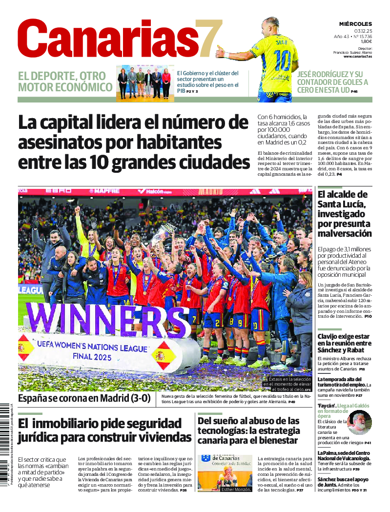 Portada Canarias7 03-12-2025