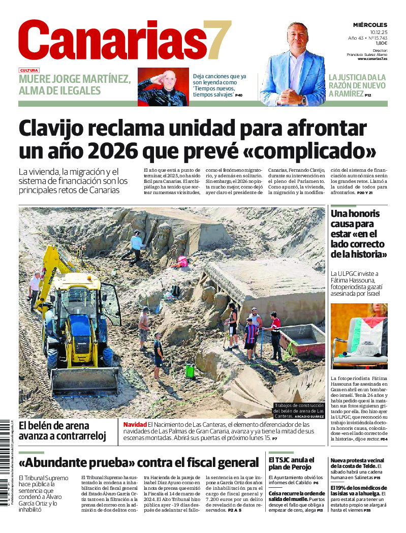 Portada Canarias7 10-12-2025