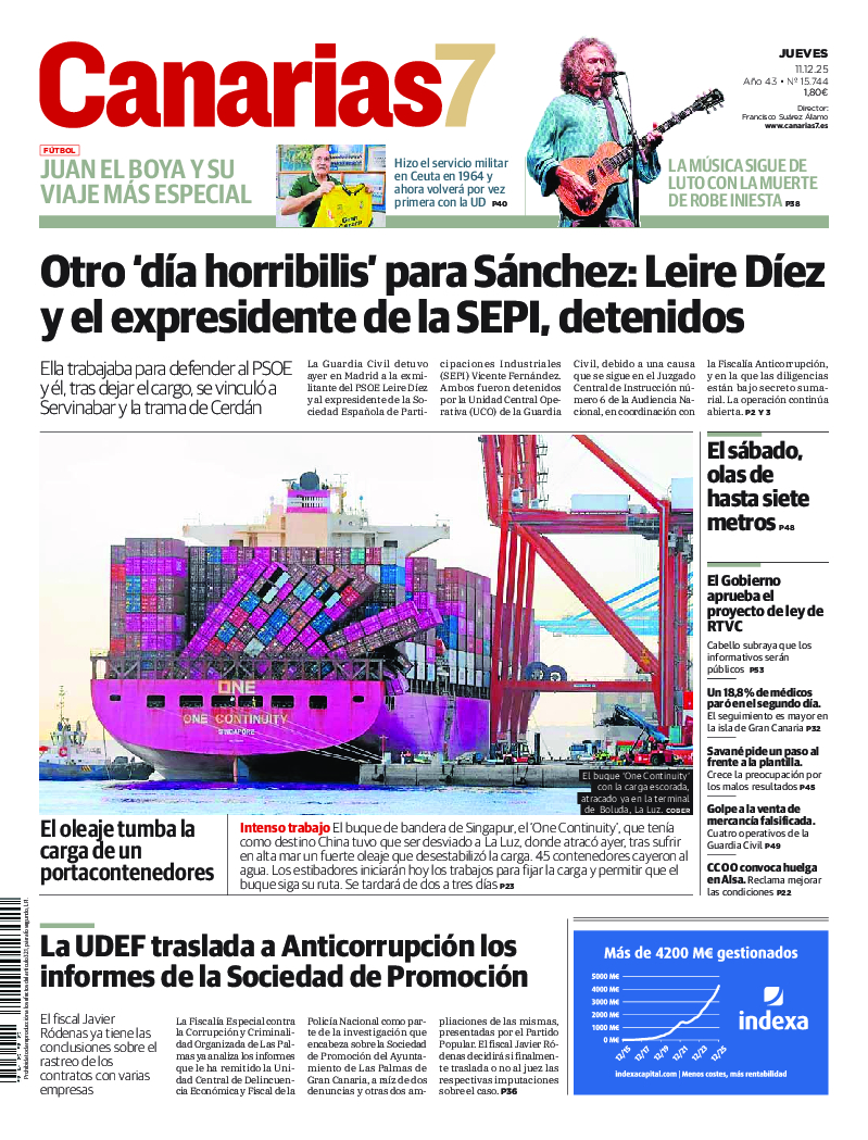 Portada Canarias7 11-12-2025