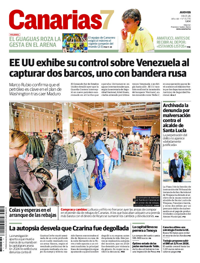 Portada Canarias7 08-01-2026