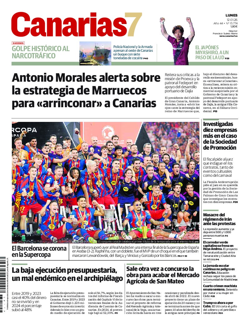 Portada Canarias7 12-01-2026