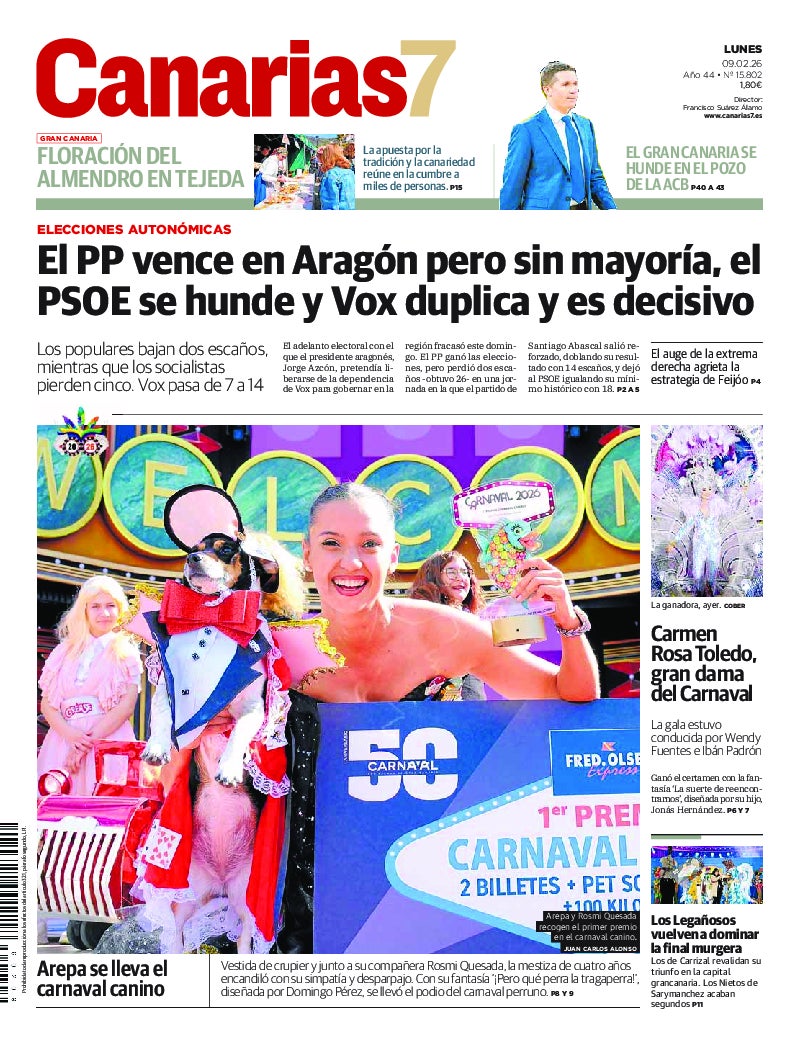 Portada Canarias7 09-02-2026