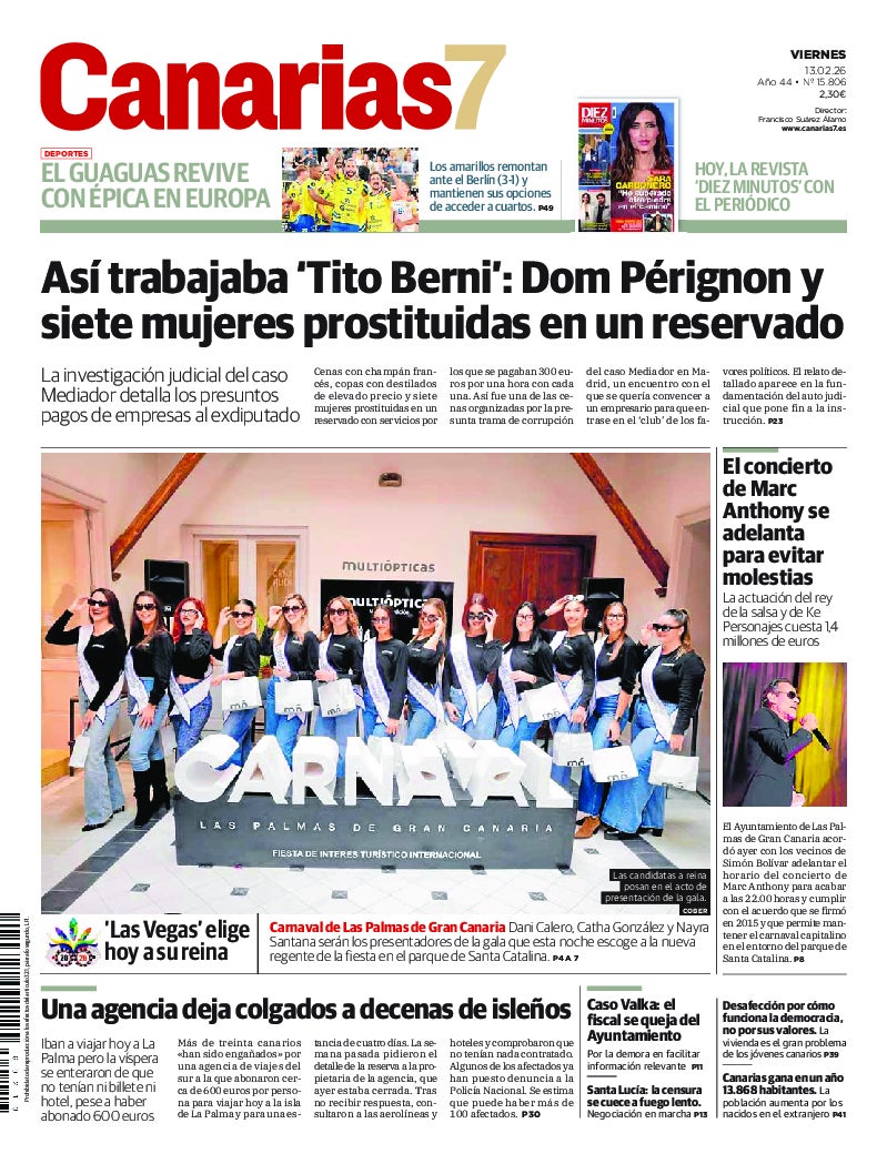Portada Canarias7 13-02-2026