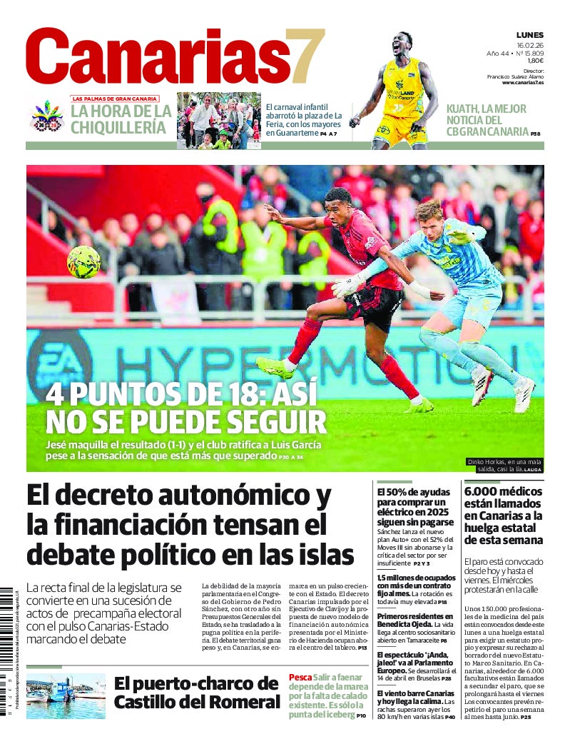 Portada Canarias7 16-02-2026