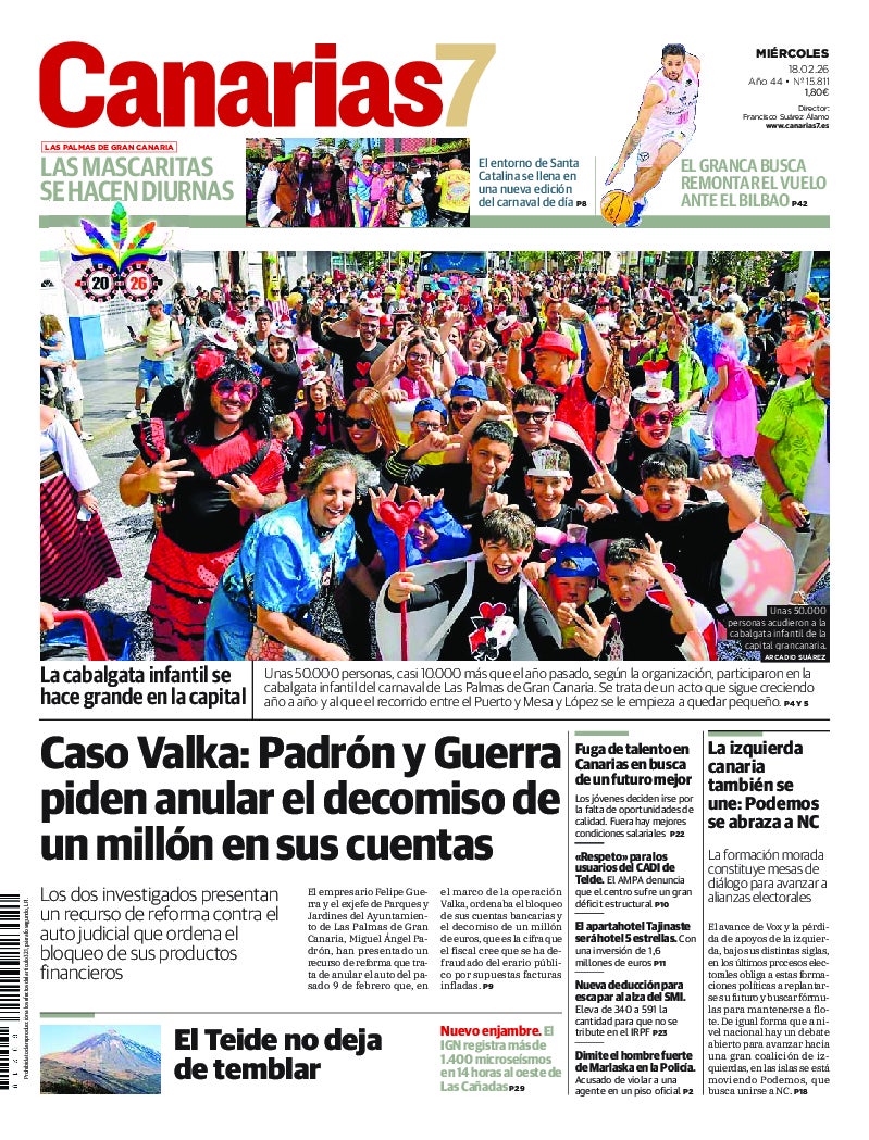 Portada Canarias7 18-02-2026