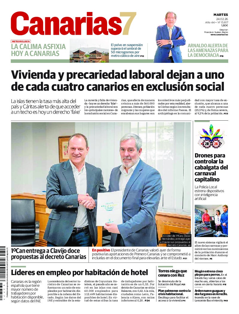 Portada Canarias7 24-02-2026