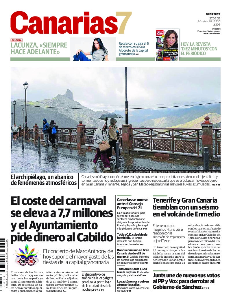 Portada Canarias7 27-02-2026
