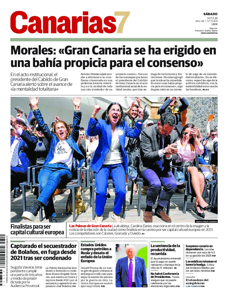 Portada Canarias7 14-03-2026