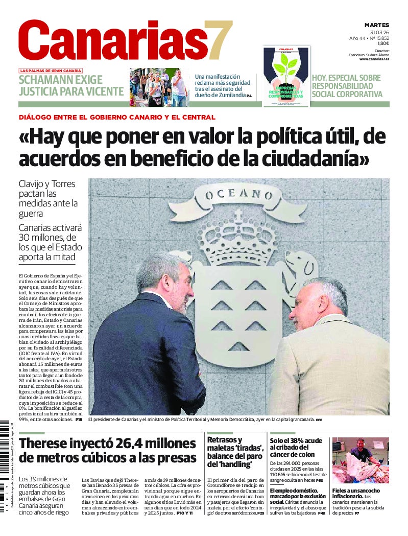 Portada Canarias7 31-03-2026