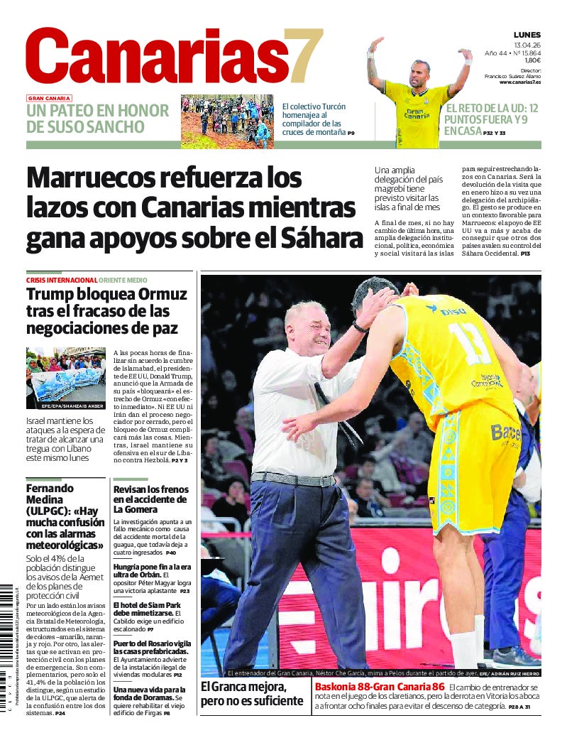 Portada Canarias7 13-04-2026