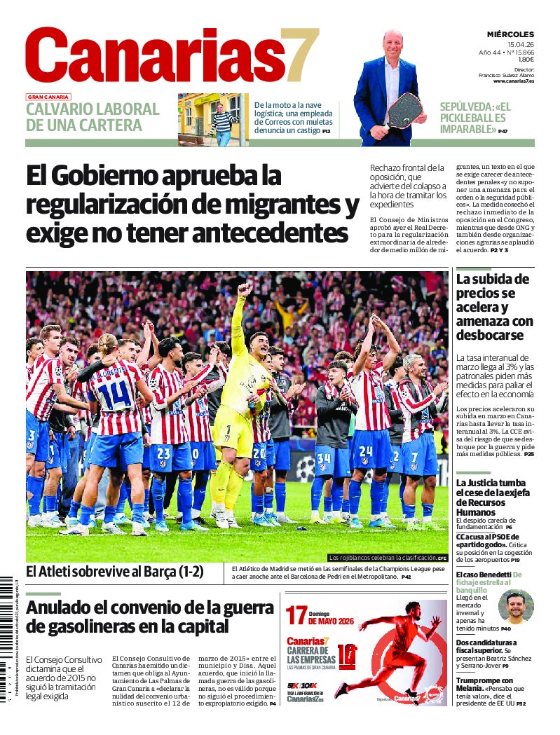 Portada Canarias7 15-04-2026