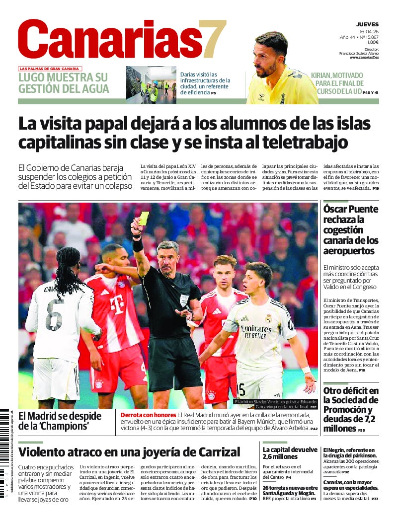 Portada Canarias7 16-04-2026