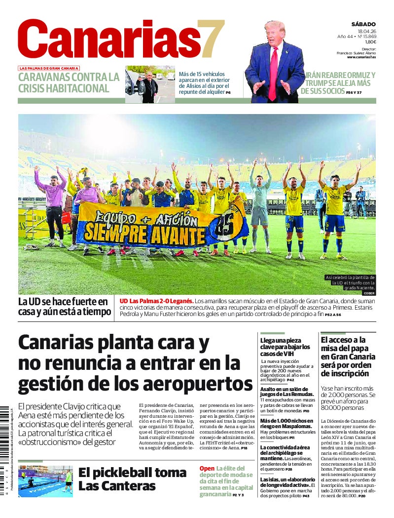 Portada Canarias7 18-04-2026