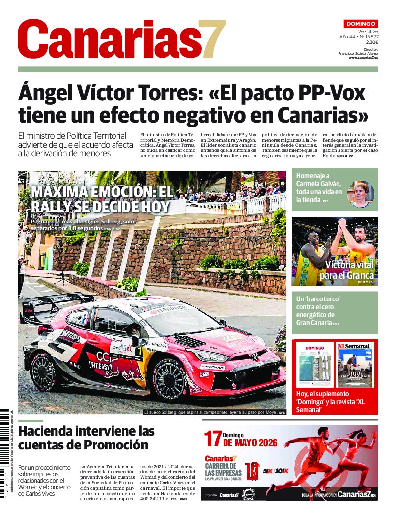 Portada Canarias7 26-04-2026
