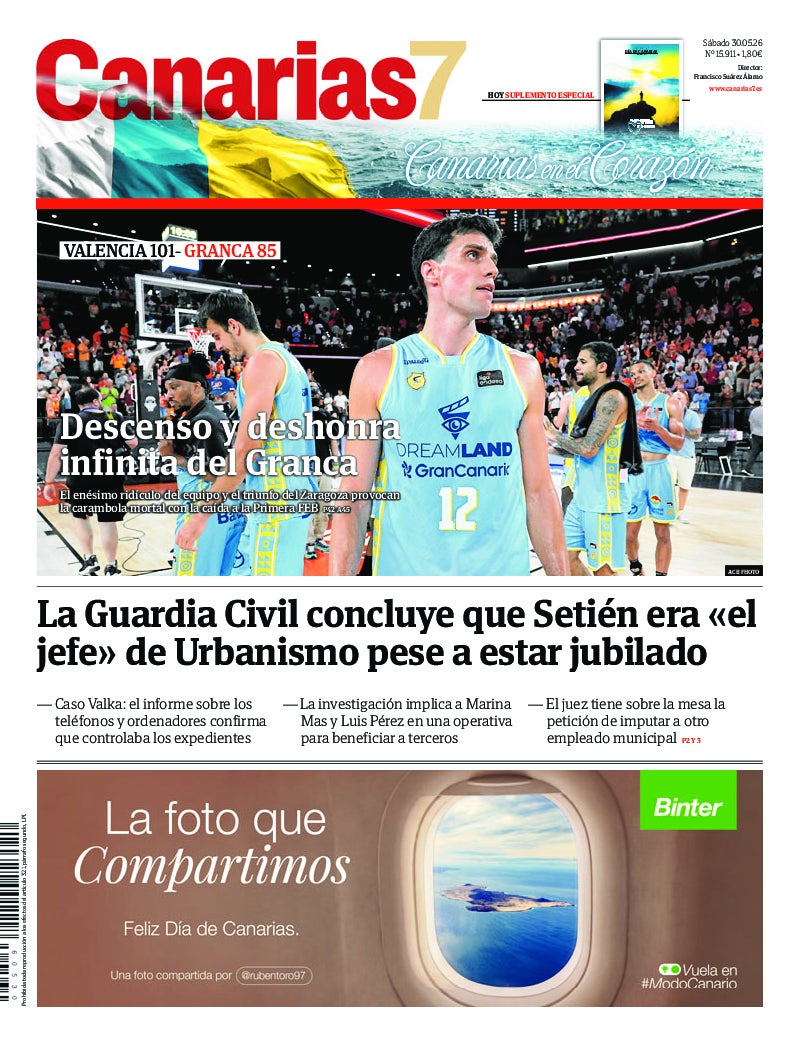 Portada Canarias7 30-05-2026