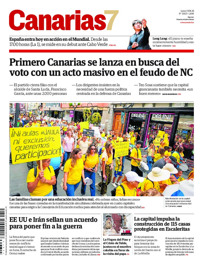 Portada Canarias7 15-06-2026