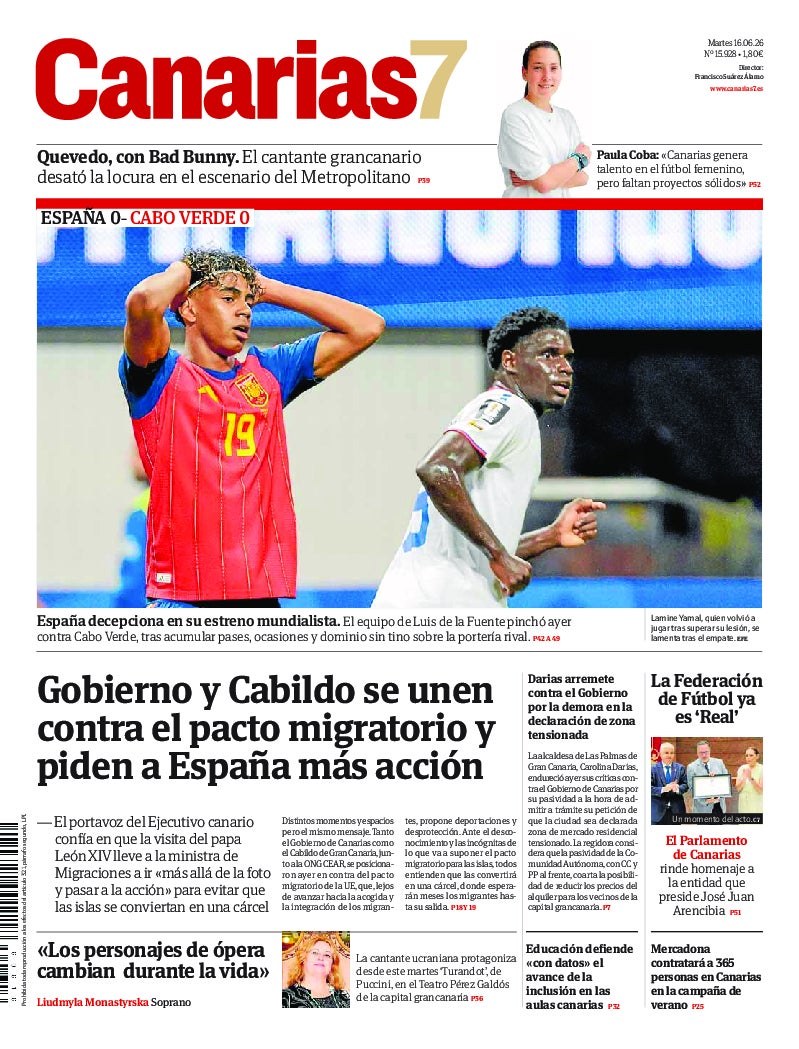 Portada Canarias7 16-06-2026