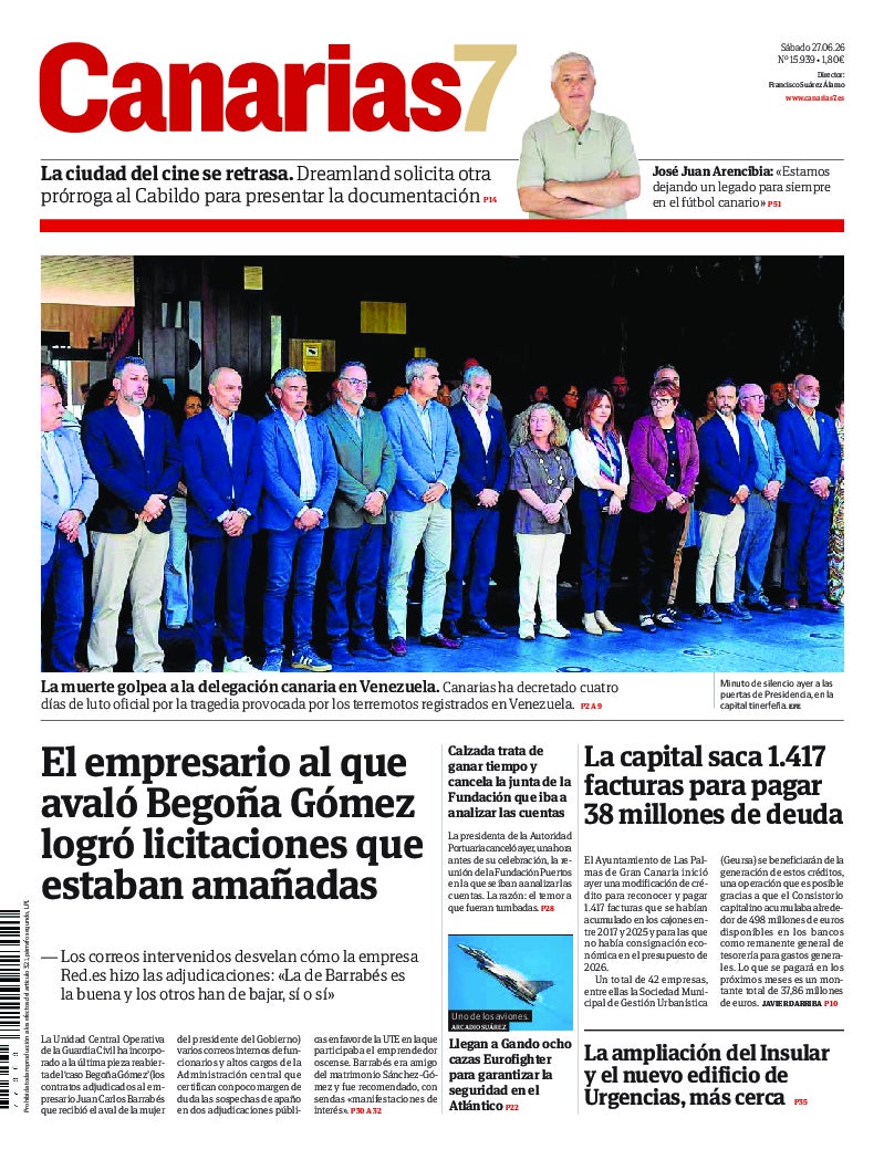 Portada Canarias7 27-06-2026