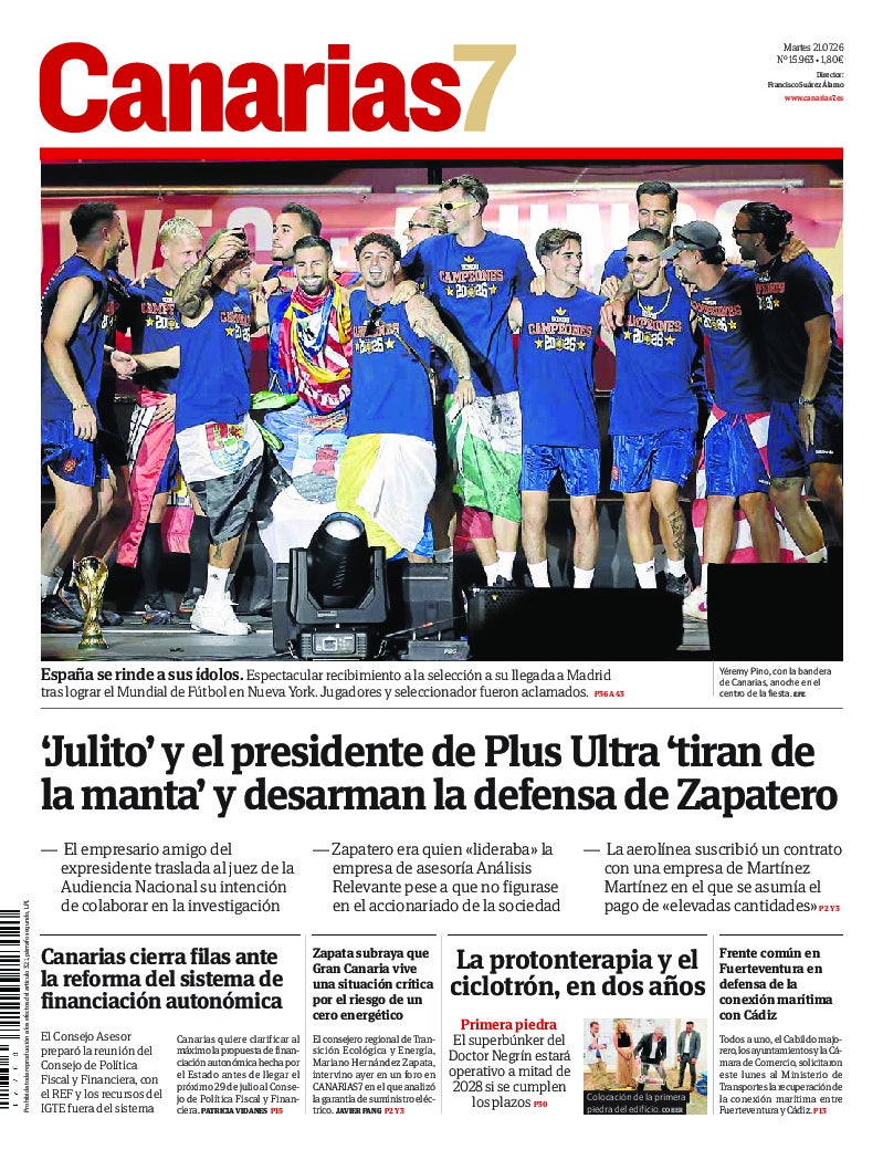 Portada Canarias7 21-07-2026