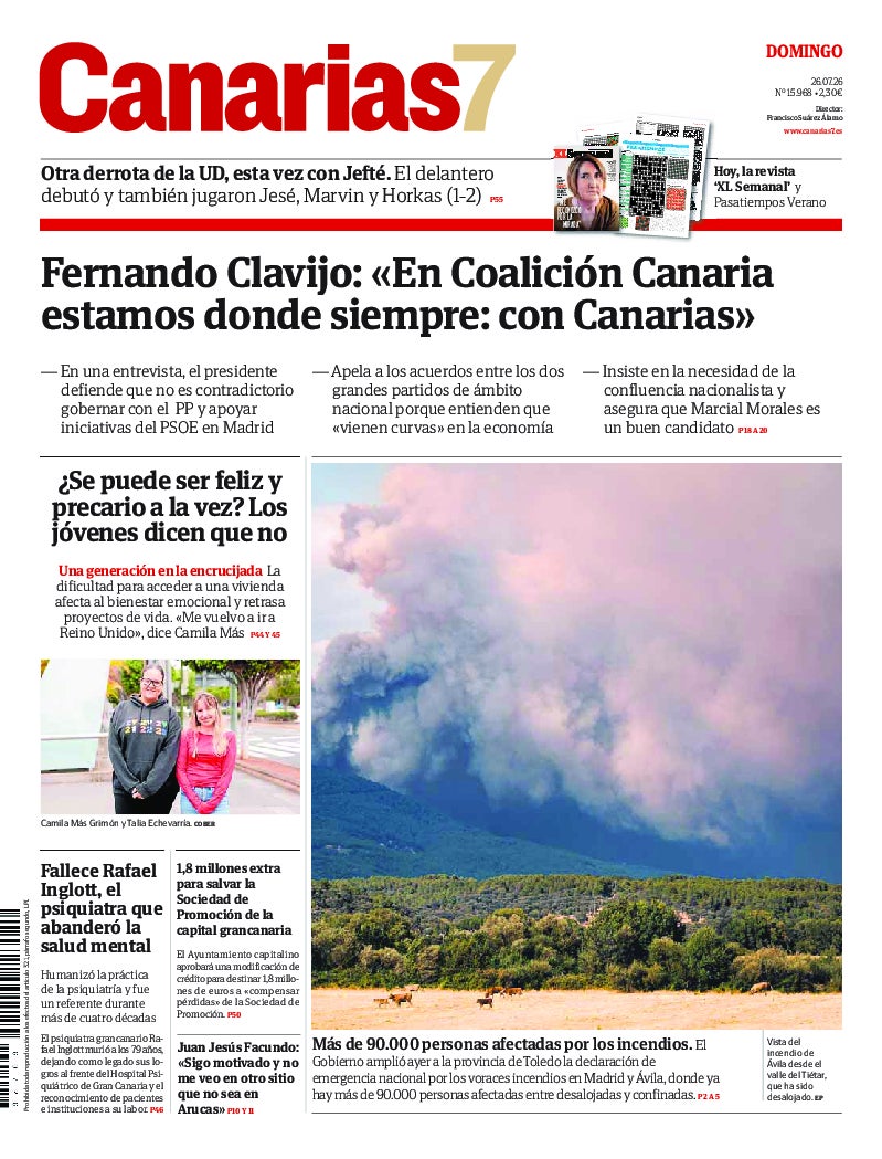 Portada Canarias7 26-07-2026