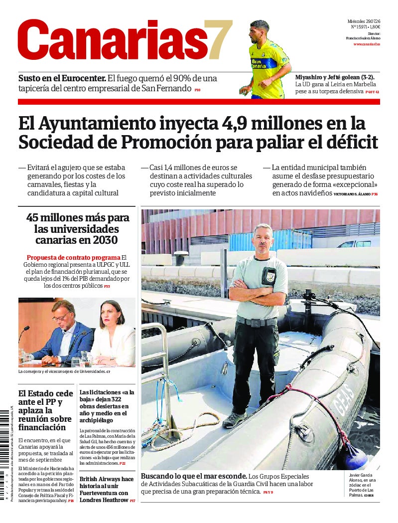 Portada Canarias7 29-07-2026