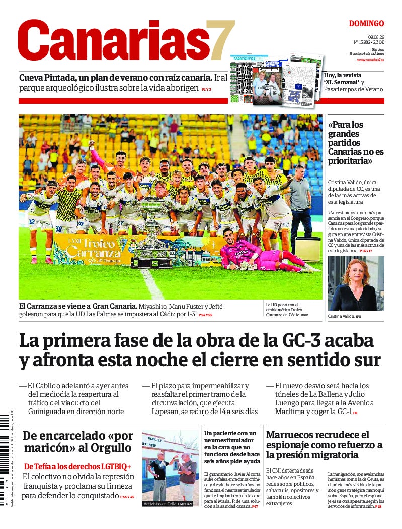 Portada Canarias7 09-08-2026