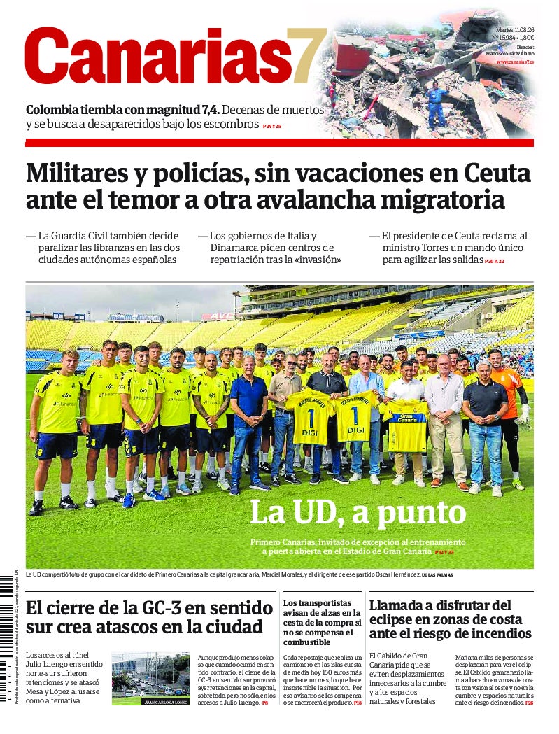 Portada Canarias7 11-08-2026