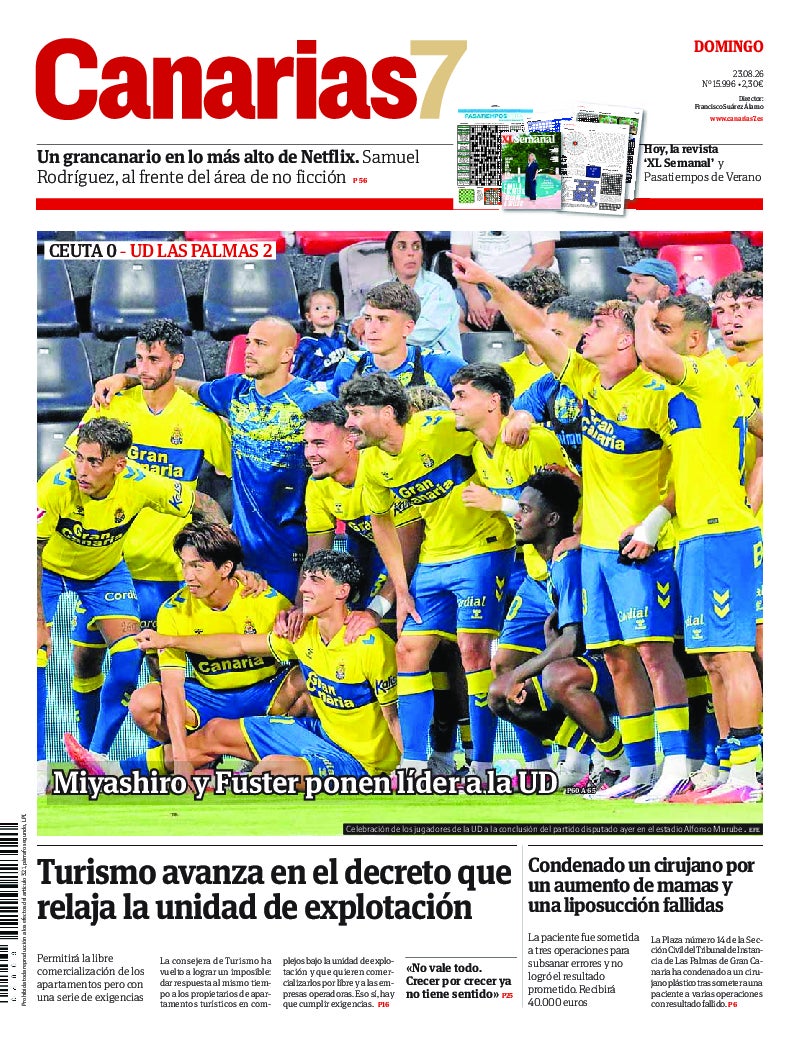 Portada Canarias7 23-08-2026