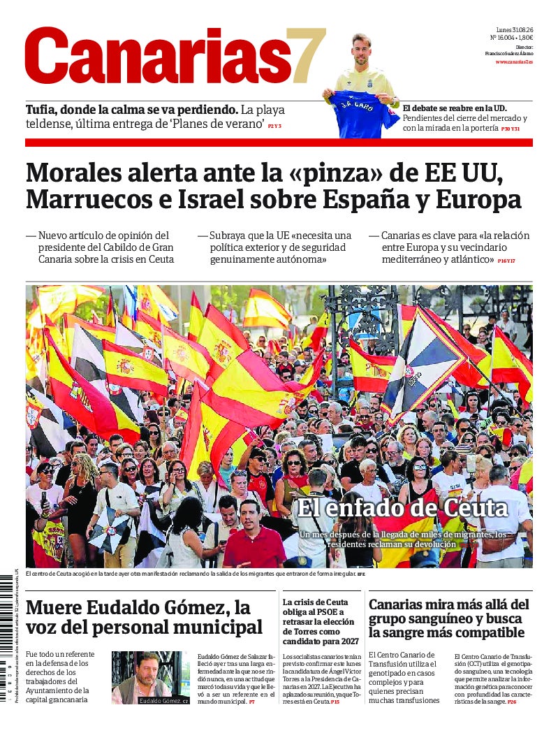 Portada Canarias7 31-08-2026
