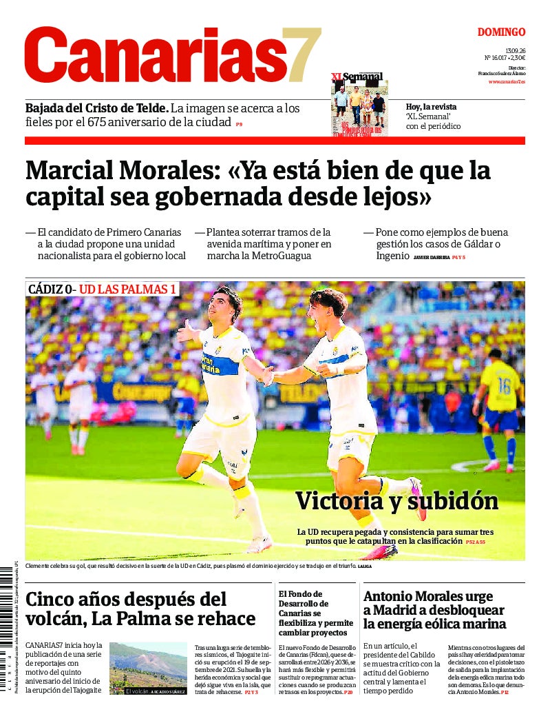 Portada Canarias7 13-09-2026