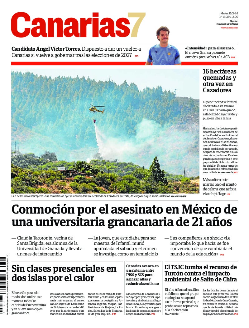 Portada Canarias7 15-09-2026