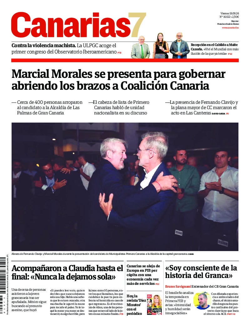 Portada Canarias7 18-09-2026